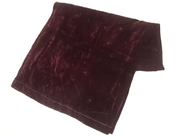 アンティーク　ビロード花模様ショール